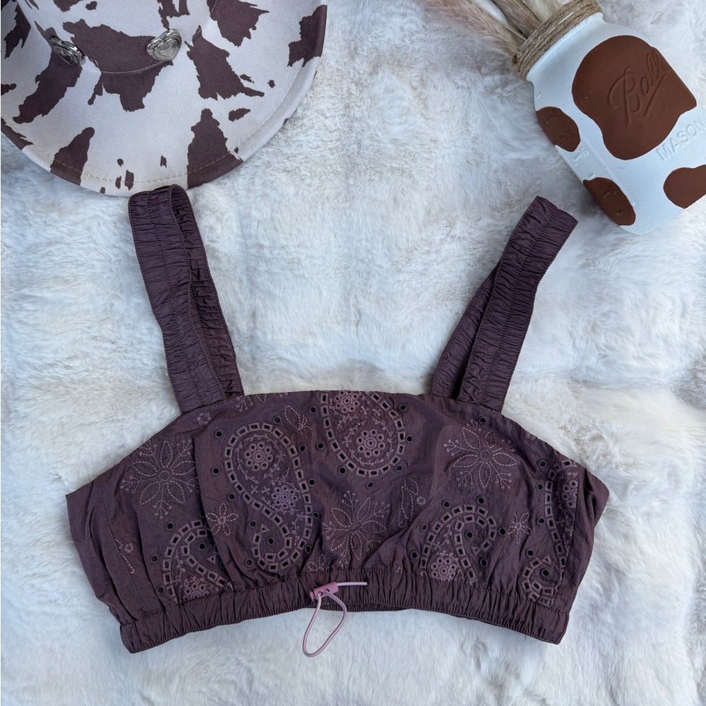 Free people movement Purple Eyelet bra cinch band